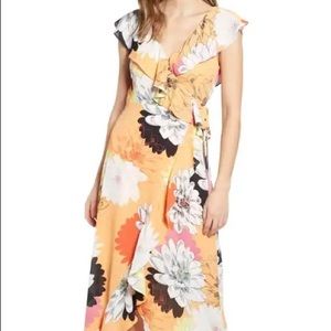 Leith | Ruffle Wrap Maxi Dress | size: s